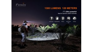 Fenix HM60R NEW - Lanternă frontală - 1300 Lumeni - 120 Metri - Camo